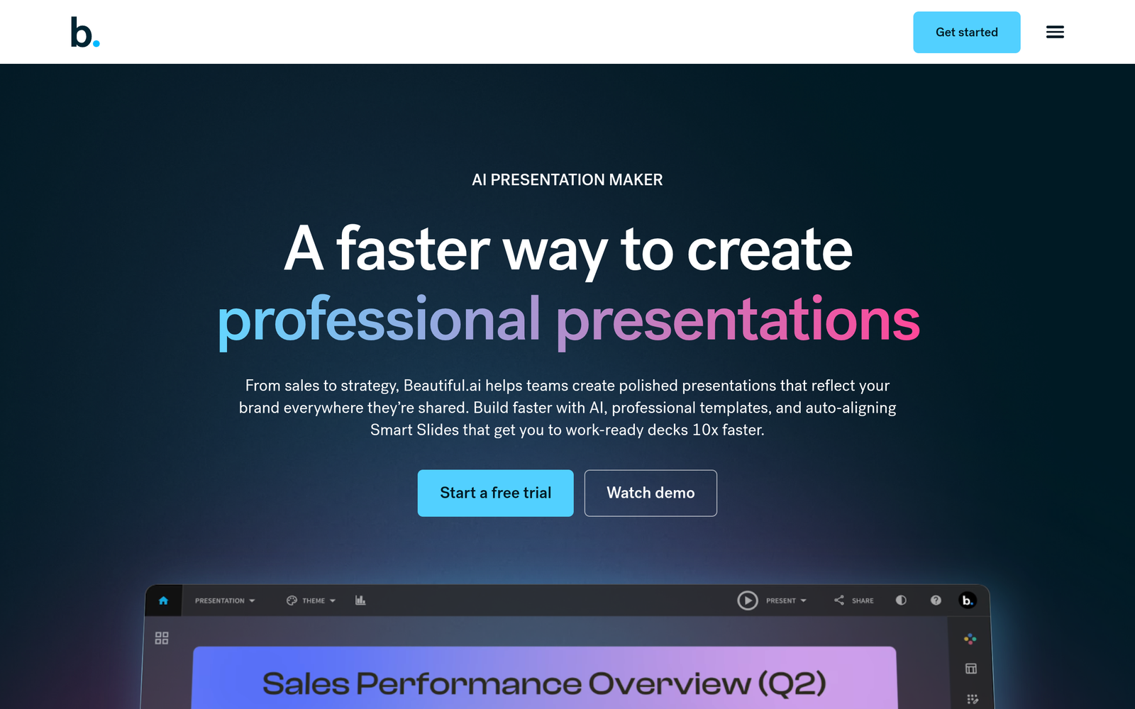 Beautiful.ai dashboard, Beautiful.ai interface screenshot, Beautiful.ai app UI,